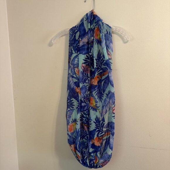 Tropical Birds Infinity Scarf | Colorful | Lightweight | Vacation | Artsy - Picture 5 of 5